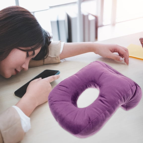 TABLZONE Violet Nap Pillow Ergonomic Neck Support Comfortable Sleeping Use for Office Breaks