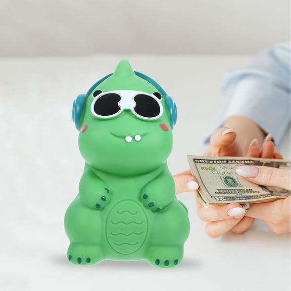 TABLZONE Desktop Saving Jar in Dinosaur Shape Green 1Pcs Money Saving Container for Kids