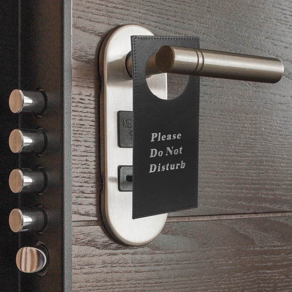 TABLZONE Do Not Disturb Door Sign, Black and Clear Reminder for Front Door, 1 Piece, Home and Office Use