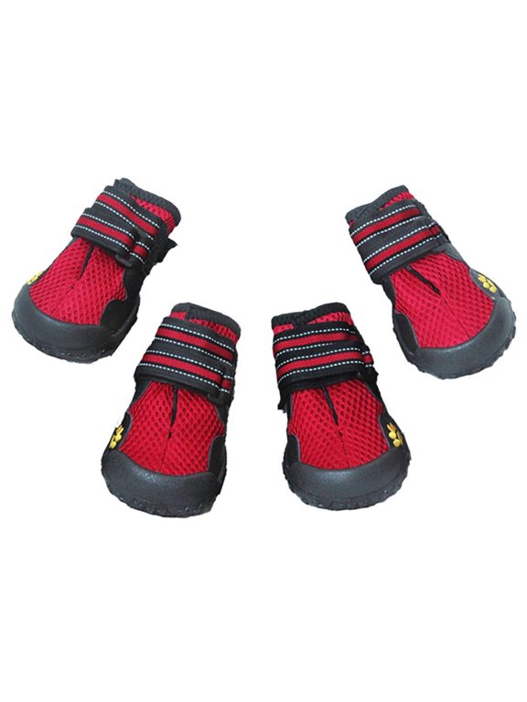 Waterproof Dogs Shoes Dog Boots Breathable 4-Pcs