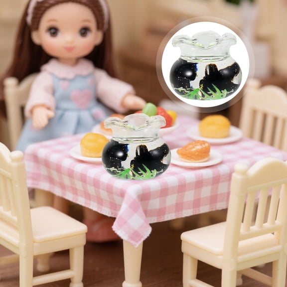 TABLZONE Miniature Animal Figurines Black Resin Dollhouse Accessories Photography Props 1 Piece for Crafts and Decor