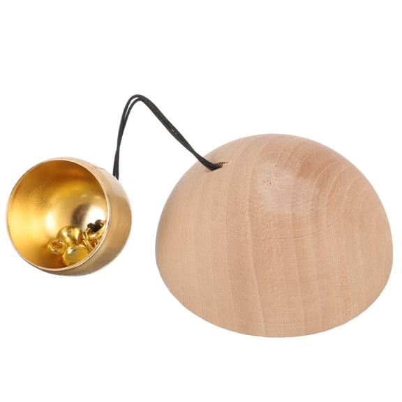 TABLZONE Wooden Shopkeeper Bell Light Brown - Service Bell for Home, Business, Reception, and Counter Use