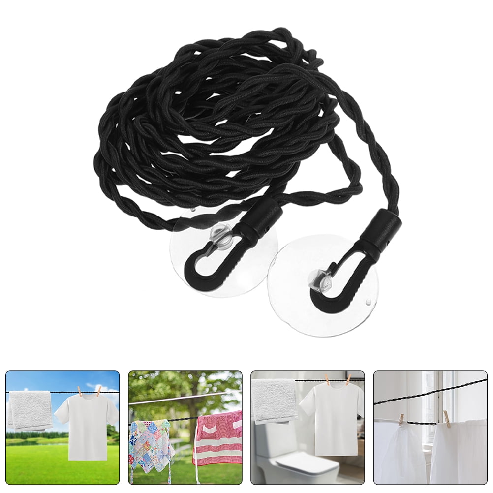 TABLZONE Portable Clothes Drying Rope Elastic Design Black for Travel ...