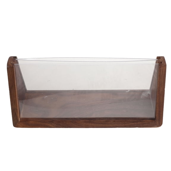 TABLZONE Double Sided Acrylic Table Name Tent with Stable Walnut Wood Base for Office Meetings