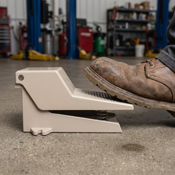 TABLZONE Durable Beige Pneumatic Foot Switch with Leakproof Design for Automation Use
