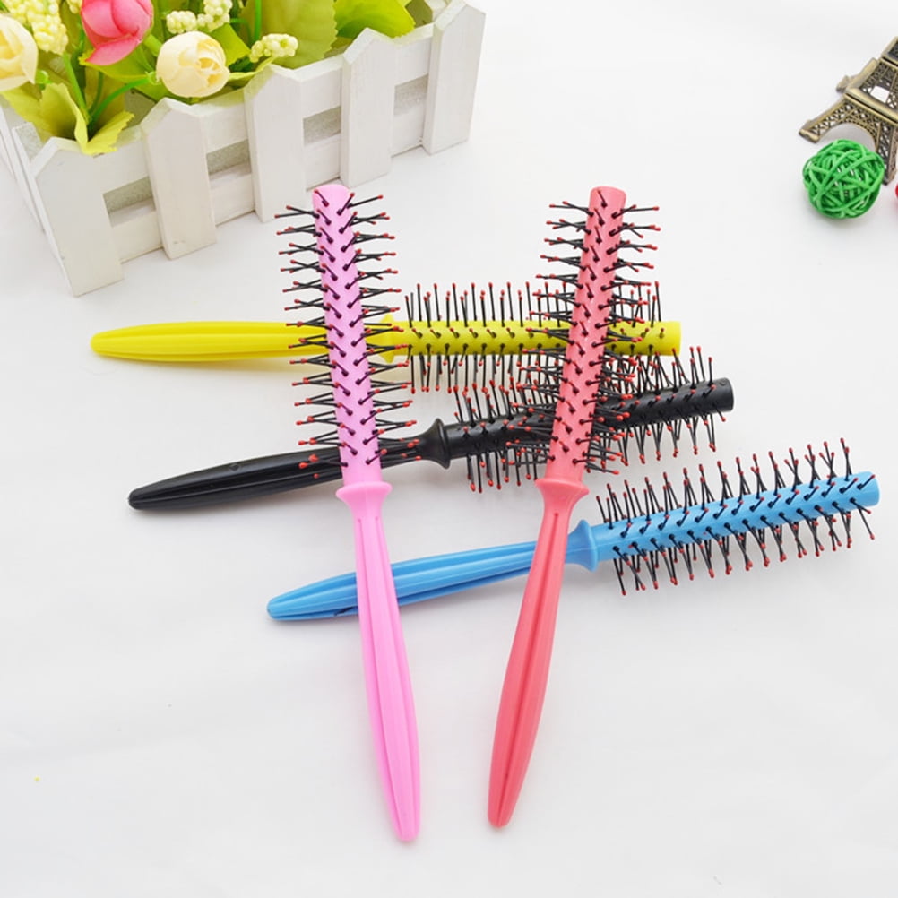 TABLZONE Round Bristles Plastic Comb for Curly Hair Styling and Easy ...