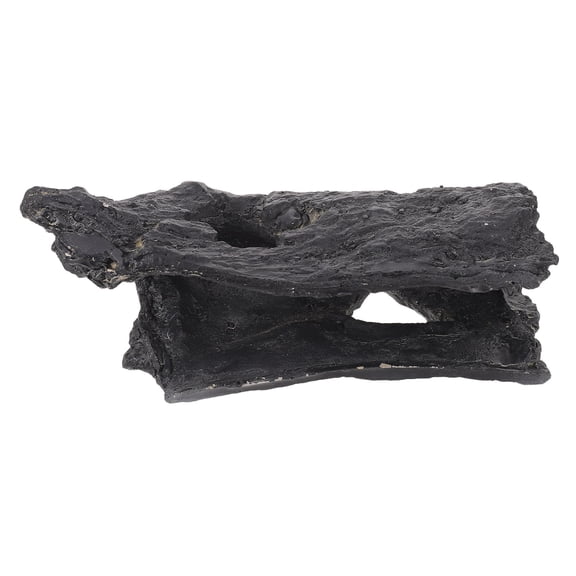 TABLZONE Durable Resin Reptile Hideout Black for Tortoise Gecko Tank and Natural Habitat Decor
