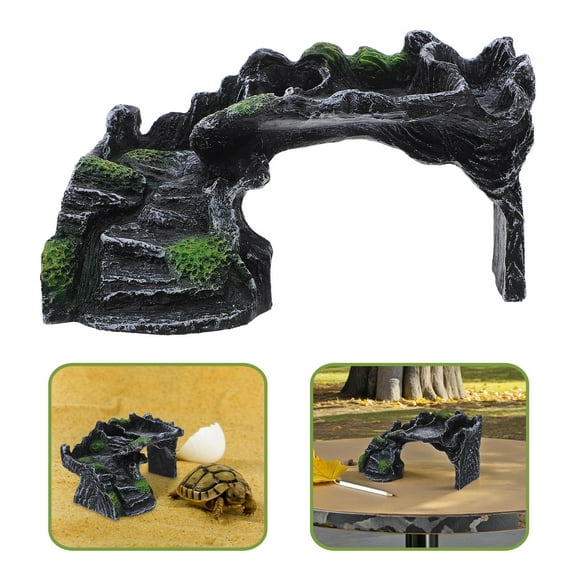 TABLZONE Durable Resin Turtle Tank Platform for Sunbathing and Resting with Ramp