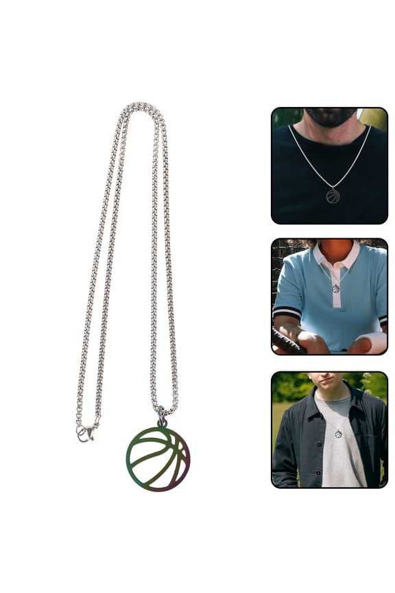 Durable Stainless Steel Basketball Necklace with Romantic Pendant for Decorative Use