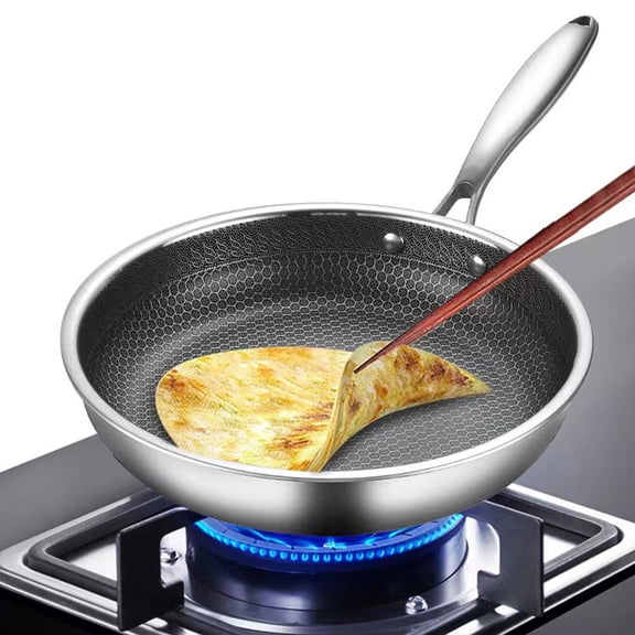 TABLZONE Durable Stainless Steel Breakfast Pan Small Frying Pan for Eggs and Vegetables