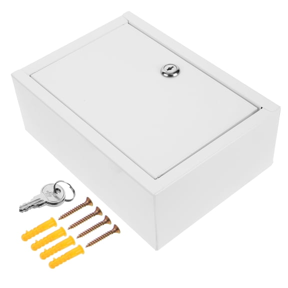 TABLZONE Outdoor Wall Mailbox with Lock, White Iron Mail Storage Holder for and Garden Use, 1 Piece