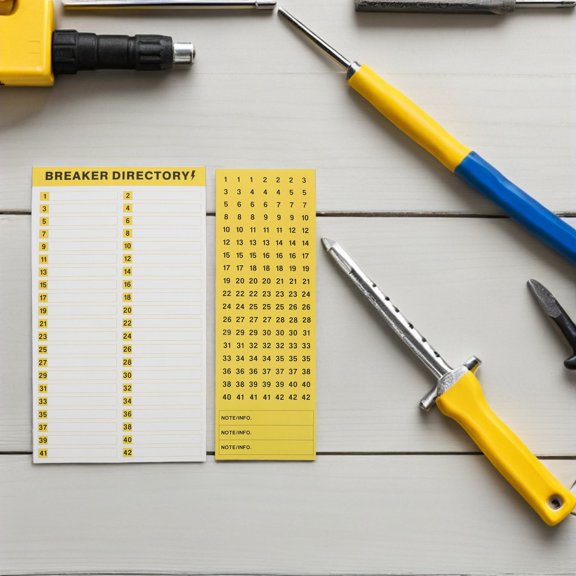 TABLZONE Electric Panel Label Stickers Yellow Durable Load Center Identification for Smarter Power Distribution