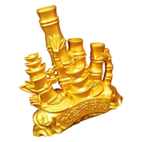 TABLZONE Traditional Chinese Wealth Figurine Decor, Golden Zinc Alloy Statue Ornament, 1 Piece Feng Shui Home