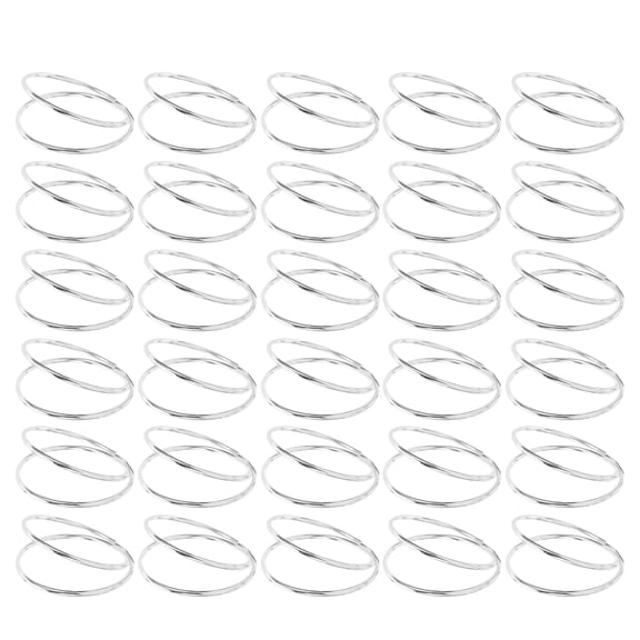 TABLZONE Metal Napkin Rings Elegant Silver Unique Spiral Shape for Dinner Parties 24Pcs