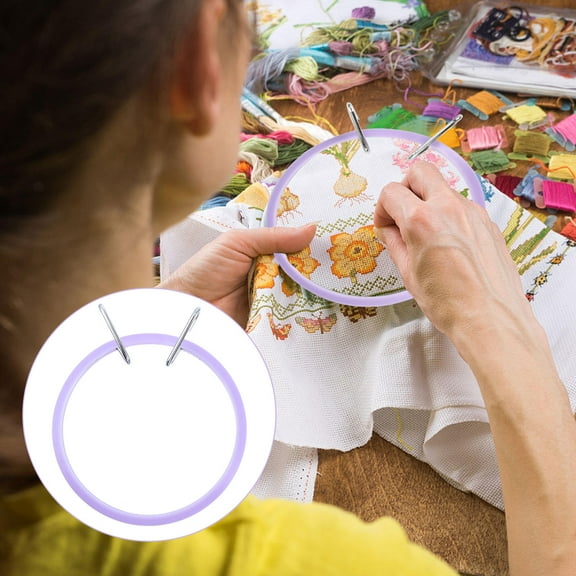 TABLZONE Violet Cross-Stitch Circle Lightweight Durable for DIY Projects