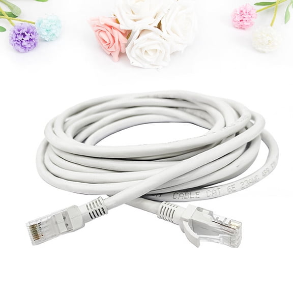 TABLZONE White Ethernet Cord with Copper Conductors for Smooth Internet