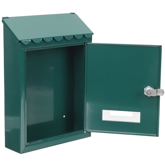 TABLZONE European Style Green Metal Mailbox Wall Mounted Letter Box for Outdoor Decor