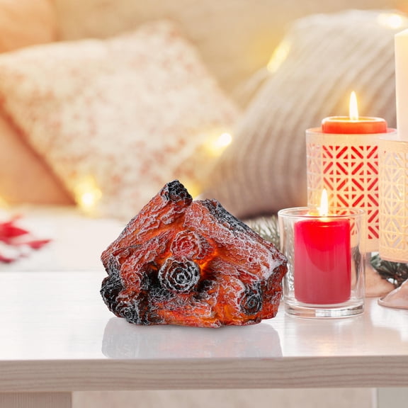 TABLZONE USB Flame Light Fake Fire Lamp Resin Red Night Light for Fireplace Ambiance