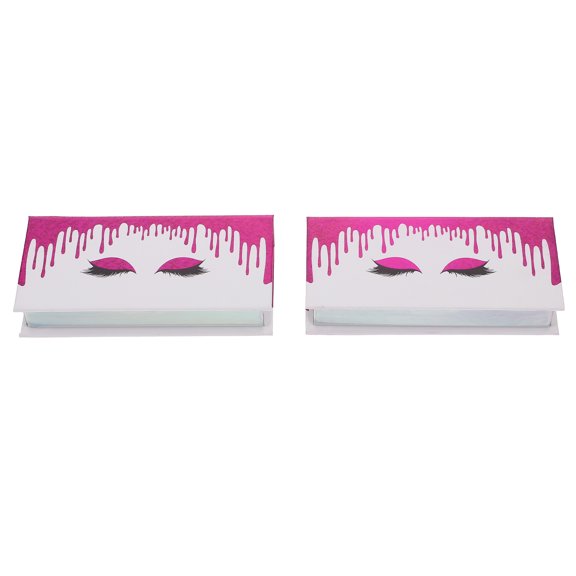 TABLZONE False Eyelash Package Box Paper Rectangular Purple Large Capacity 2pcs