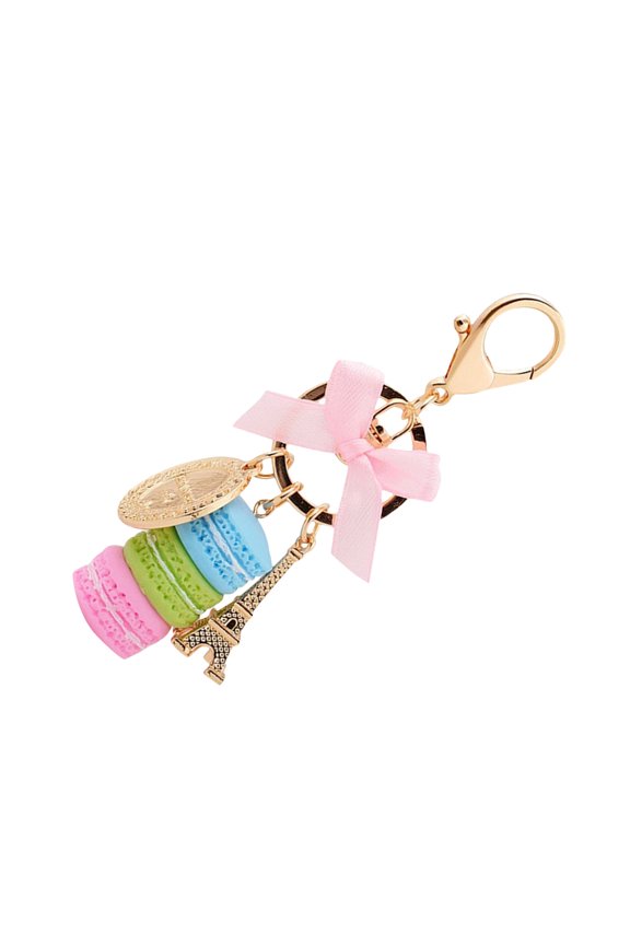 Fashion Macaron Keychain with Premium Metal Pendant for Motorcycle and Purse