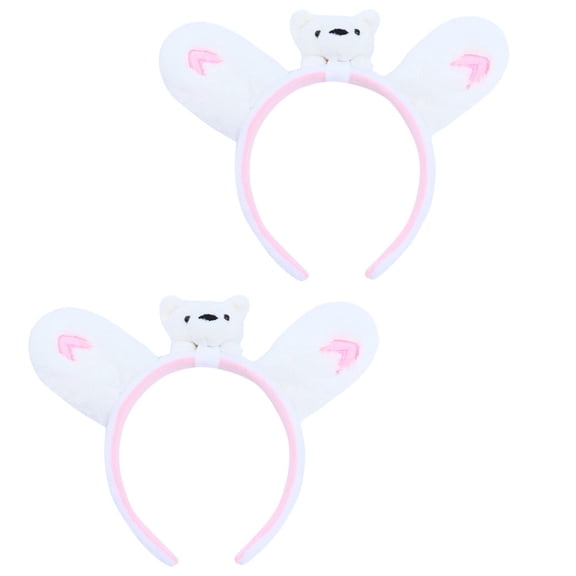 TABLZONE 2Pcs Unique Design White Headbands Hair Accessories for Memorable Photo Props