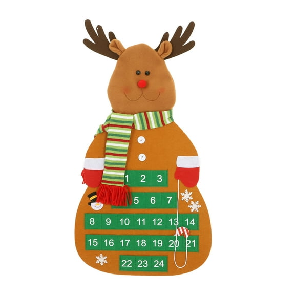 TABLZONE Felt Wall Calendar with Elk Design for Christmas Holiday Decor, Reusable Monthly Planner, 1 Set