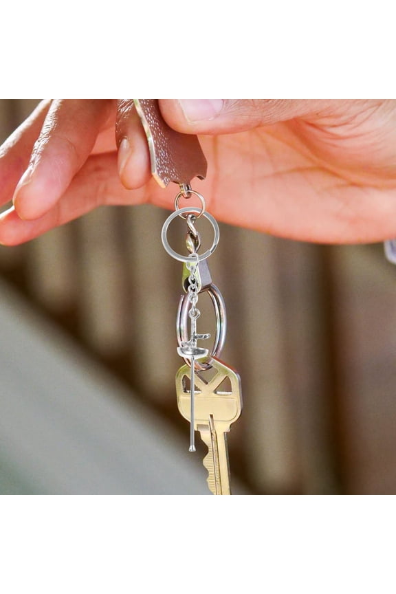 Keyblade Keychain Metal Fencing Shape Silver Fashionable Design for Sports Enthusiasts and Fencing Fans 1Pack