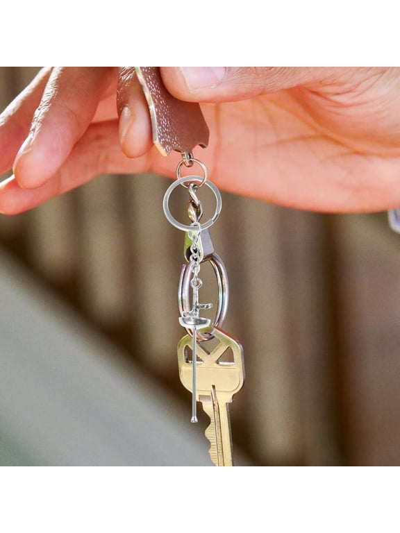 Keyblade Keychain Metal Fencing Shape Silver Fashionable Design for Sports Enthusiasts and Fencing Fans 1Pack