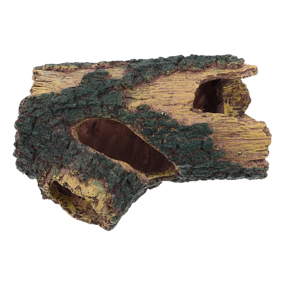 TABLZONE Aquarium Driftwood Log Resin Hollow Tree Trunk Decor for Fish and Shrimp Hiding and Habitat