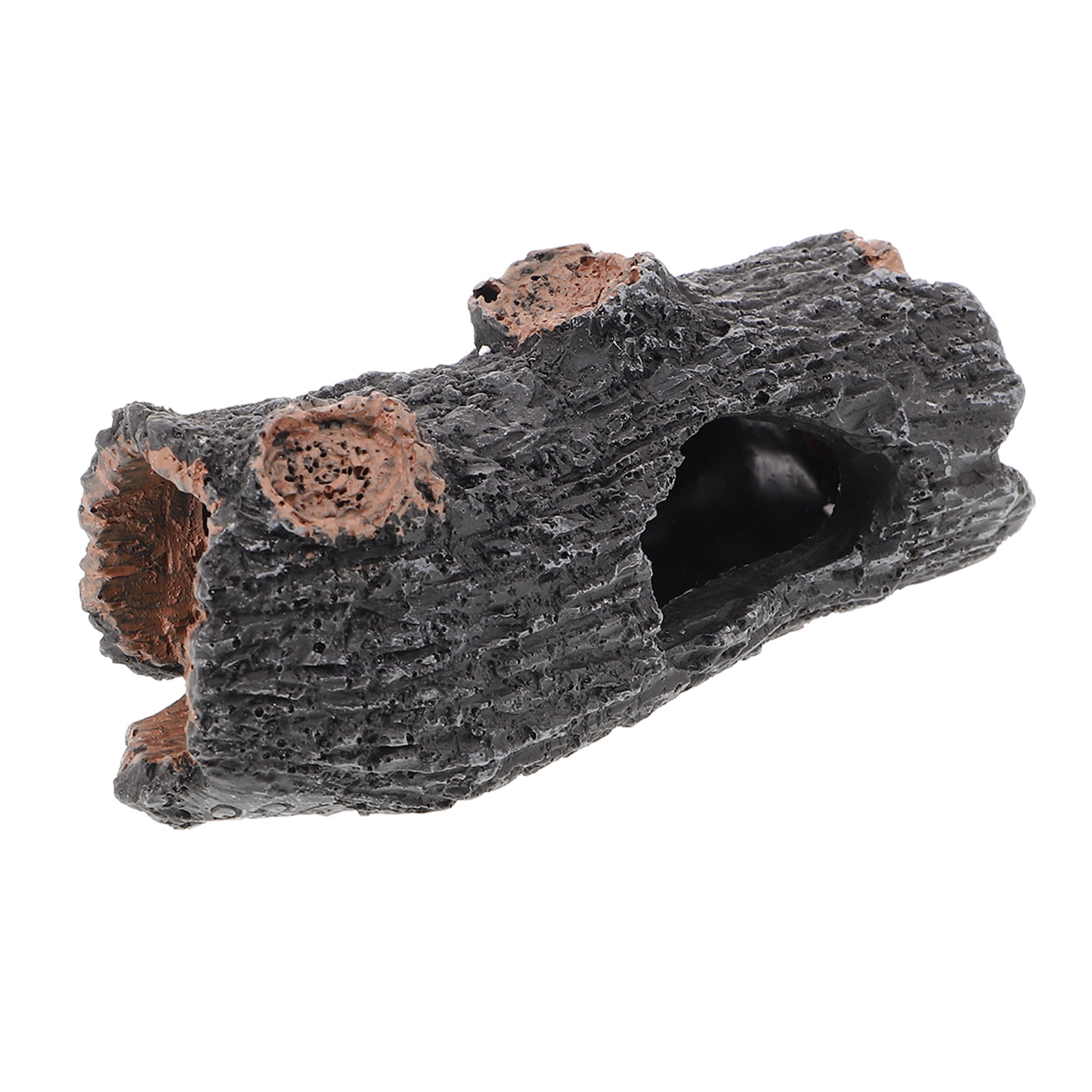 Tree Bark Fish TABLZONE Fish Tank Decorations Hideout Round Tree Bark Cavity Black ...