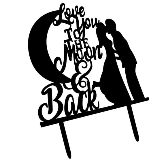 TABLZONE Black Acrylic Wedding Cake Topper for Birthday, Anniversary, Party Decoration and Special Event Celebrations