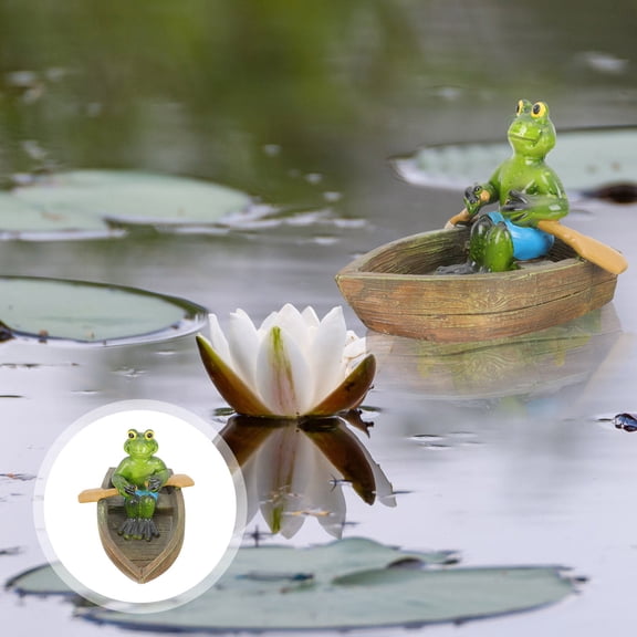 TABLZONE Floating Frogs For Pond Vivid Design Frog Figurine Green 1Pcs