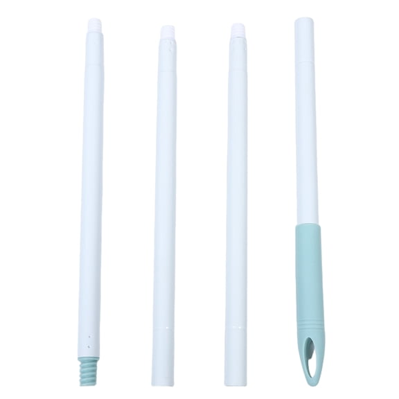 TABLZONE Metal Mop Handle with 4-Section Design, American Thread, Easy to Disassemble, White Finish