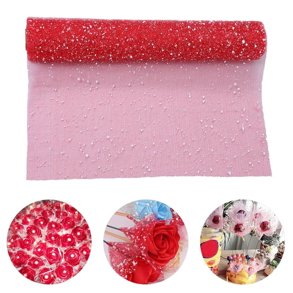 TABLZONE Red Gauze Flower Wrap Florist Packaging for Bouquets and Wrapping, Decorative and Adorable
