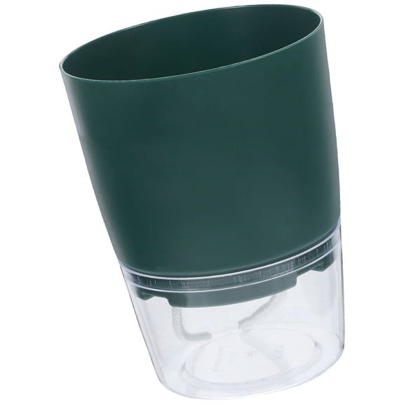 TABLZONE Indoor Self Watering Transparent Plastic Flowerpot for Desk, Modern Plant Pot, 1 Set