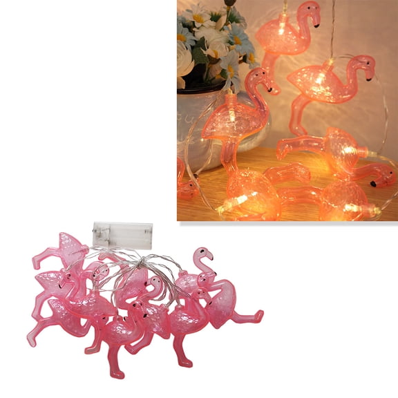 TABLZONE Flower String Light Flamingo String Lights Plastic Warm White 1 Set Outdoor Garden Wedding