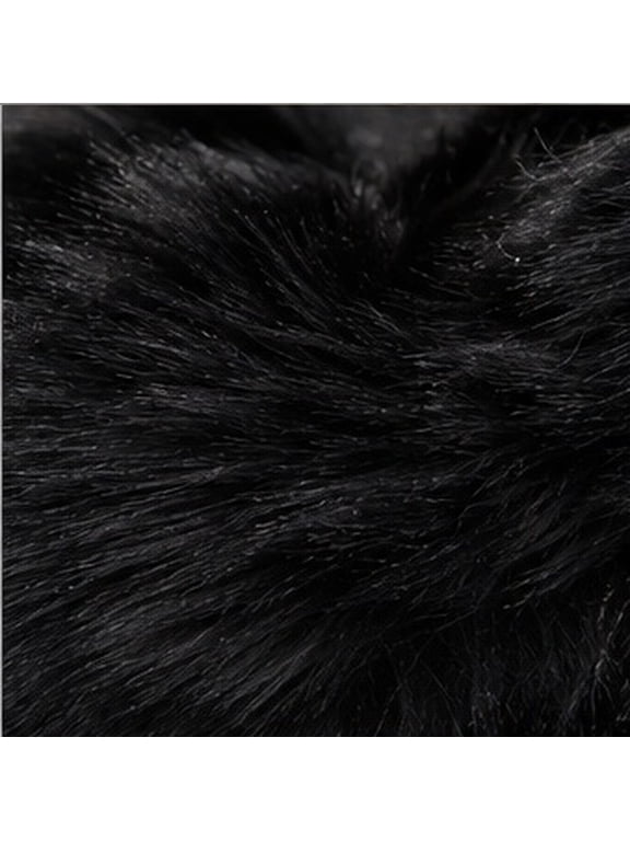 Soft Fluffy Backpack Black with Flap Cover for Daily Commute