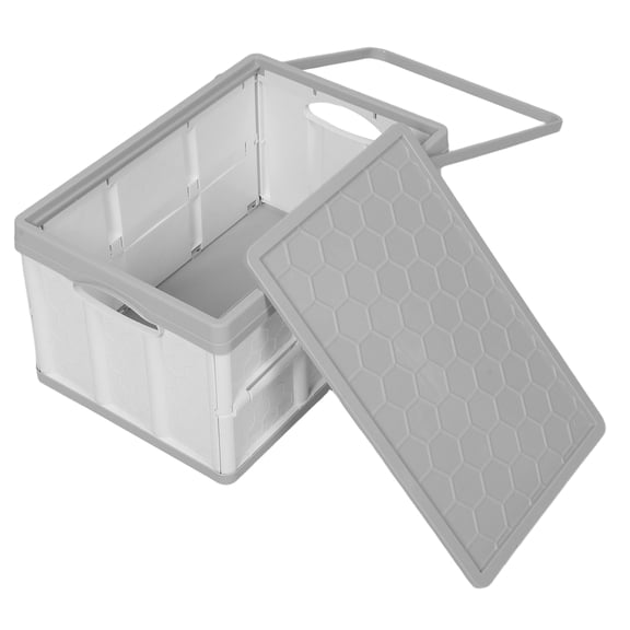 TABLZONE Foldable Utility Cart with Wheels White Plastic Rolling Crate for Easy Transport Storage