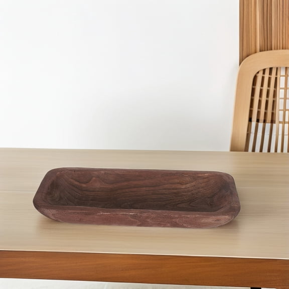 TABLZONE Vintage Wooden Tray Brown Handmade Fruit Bowl for Storage and Decoration