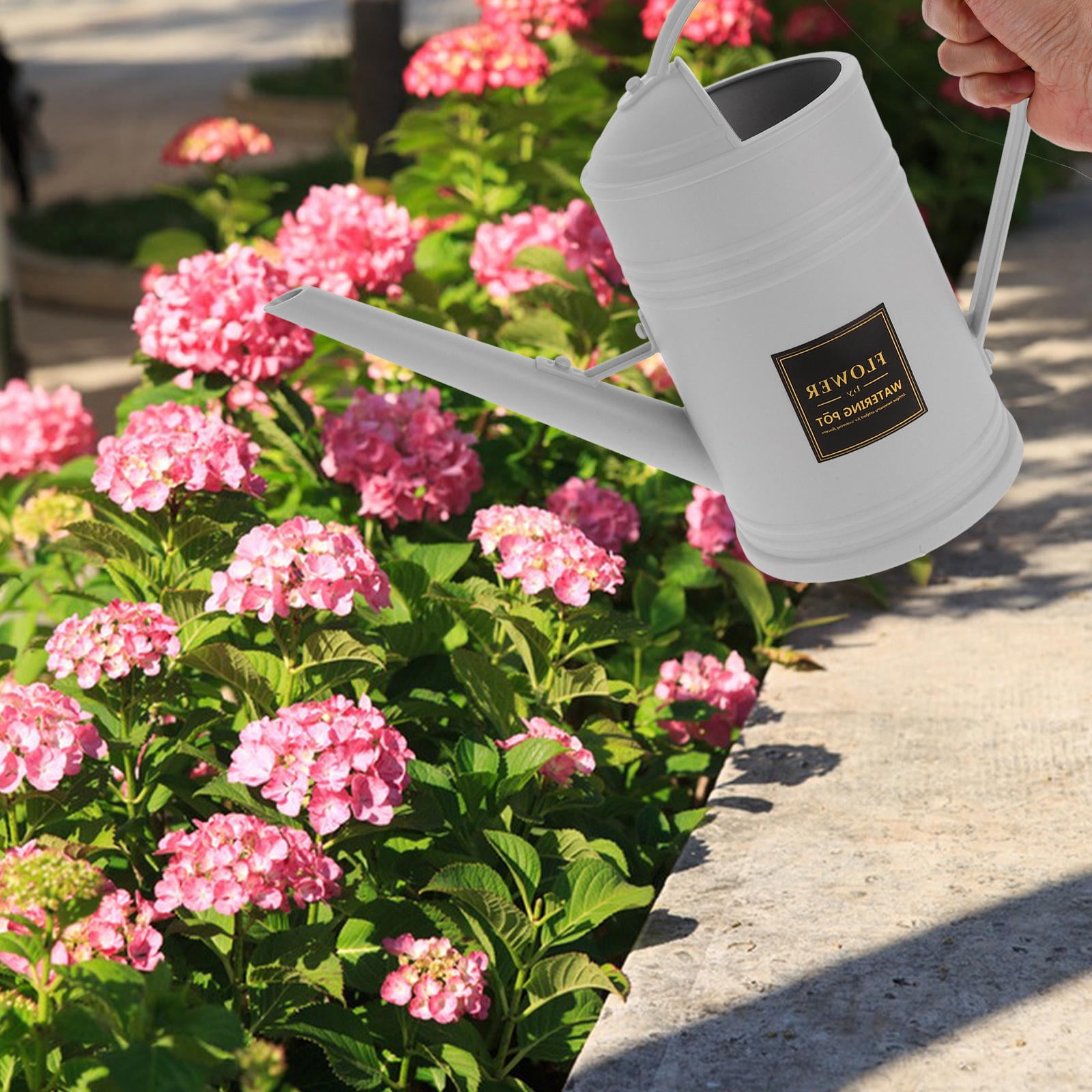 TABLZONE Large White Plastic Watering Can for Indoor Plants, Precise Watering Tool with High Capacity for Gardening