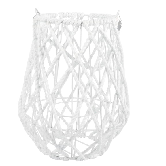 TABLZONE Woven Candle Lantern White Iron Cotton Artistic Design Home Decoration