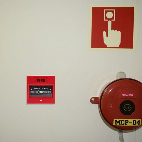 TABLZONE Glass Break Alarm for Home Security Emergency Door Release Red Compact Design