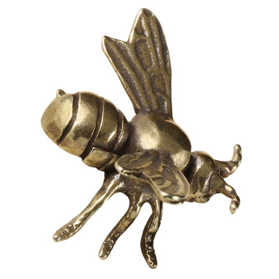 TABLZONE Bee Shape Ornament Golden Brass Bee Statue Garden Pot 1Set