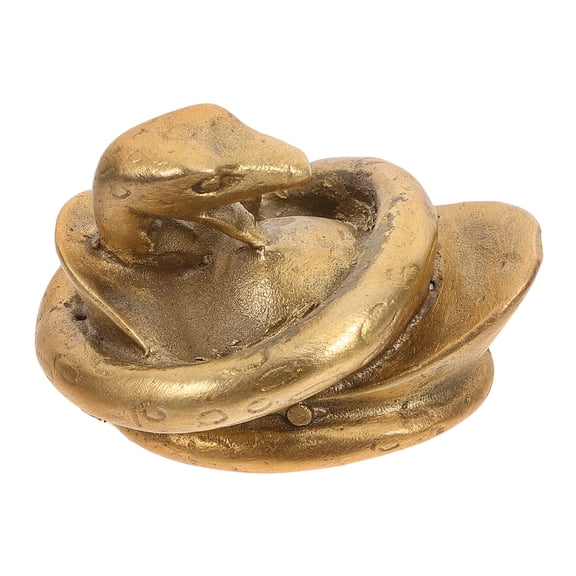 TABLZONE Golden Brass Snake Statue for Indoor Tabletop Decor Creative Vintage Snake Sculpture Ornament