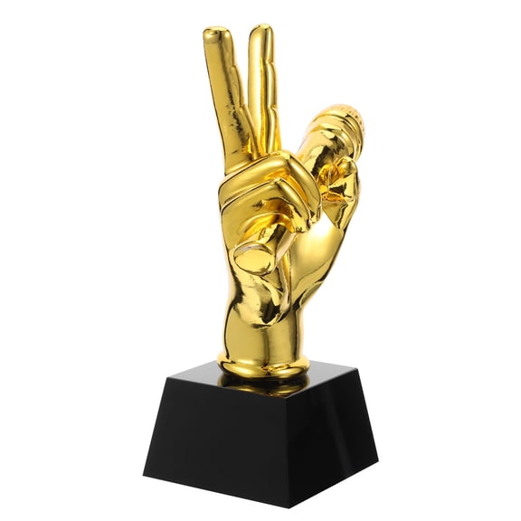 TABLZONE Golden Microphone Trophy for School and Corporate Ceremonies - Resin Crystal