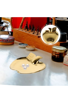 Stainless Steel Jewelry Tray Fruit Shape Decorative Desktop Storage for Rings Earrings