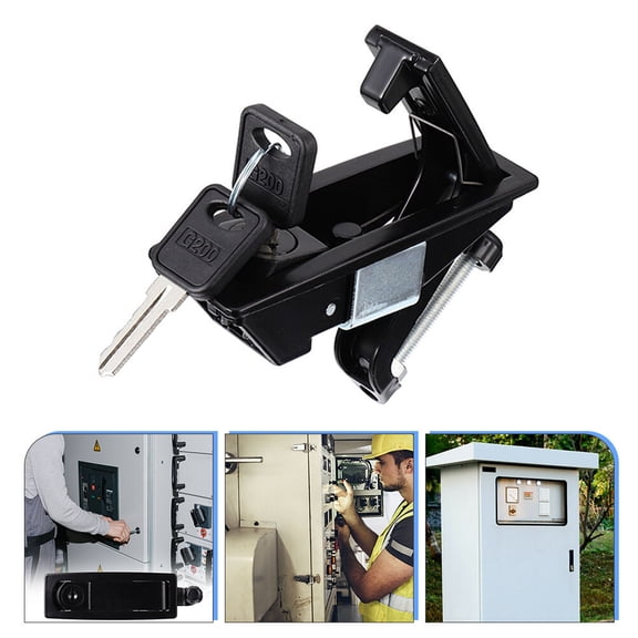 TABLZONE Black Flush Lever Compression Latch Lock for Cabinet Marine and Toolbox Use