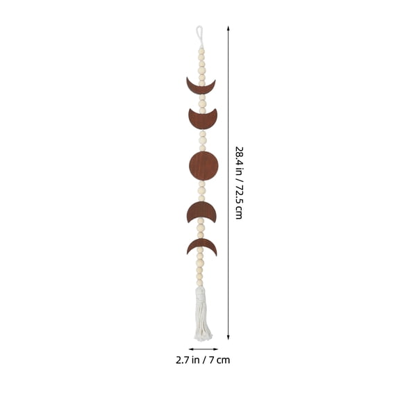 TABLZONE Boho Wall Decor Bathroom Moon Phase Wall Hanging Wood Brown 1Pack