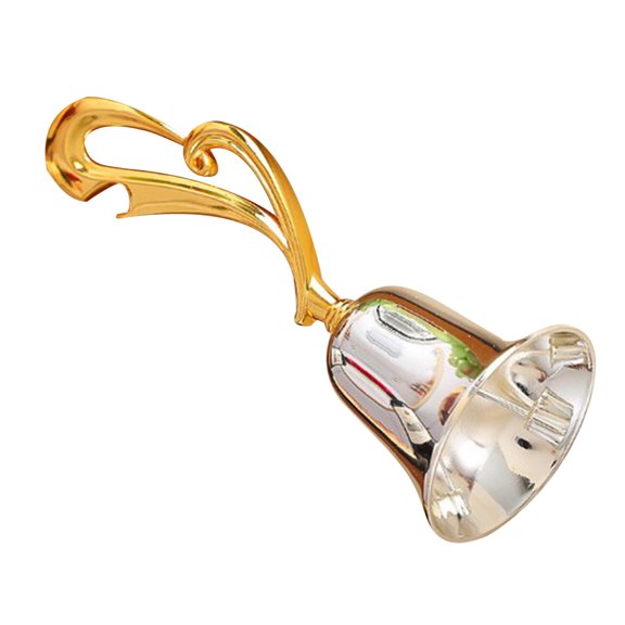 TABLZONE Handheld Metal Call Bell with Plated Gold Handle Suitable for Seniors Shopkeepers and Classroom