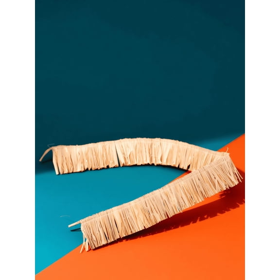 TABLZONE Handmade Raffia Grass Fringe Trim for DIY Crafts and Decorations